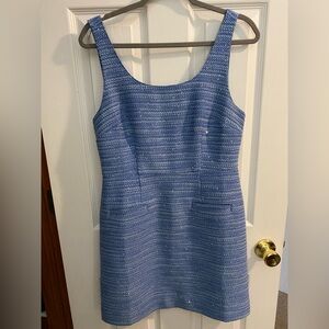 J. Crew Blue Textured Mini Dress
